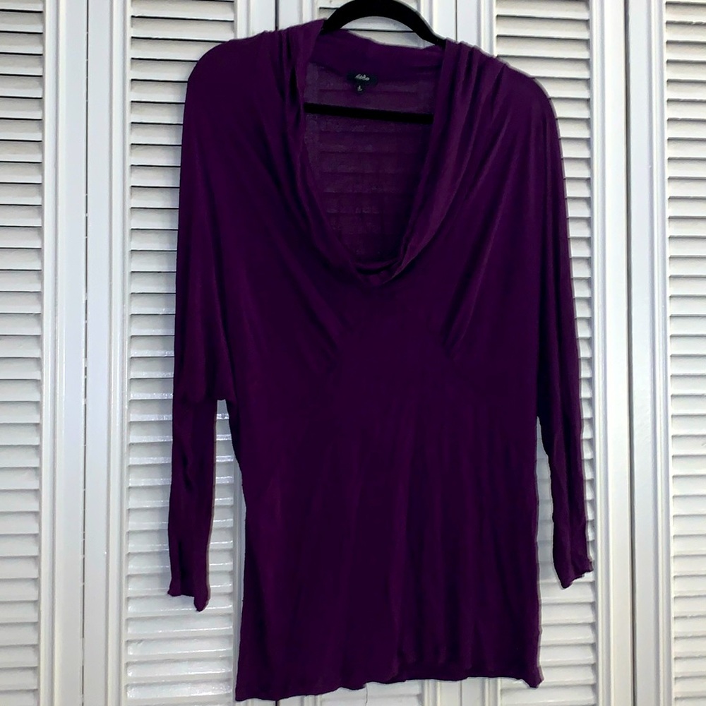 NWOT Lightweight Plum Cowl Neck Top, L